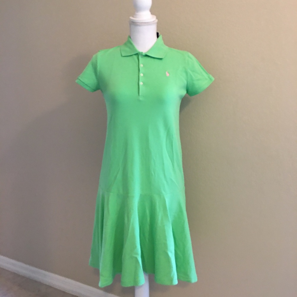 NWT Girls Ralph Lauren Polo Dress Green M